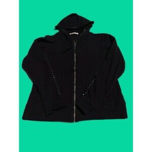 Tehama Woman Hoodie Size S Black Rhinestones Active Wear Urban Streetwear